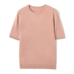 RONGYI-15-Cashmere-85-Silk-Women-s-Round-Neck-Pullover-Short-Sleeve-Spring-And-Summer-Thin-2